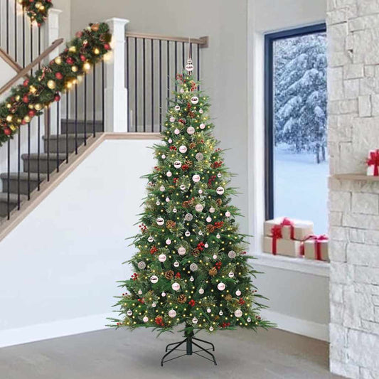 Artificial Hinged Christmas Tree Green 240 cm PE and PVC