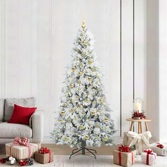 Artificial Hinged Christmas Tree Green 210 cm PE and PVC