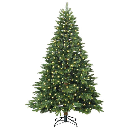 Artificial Christmas Tree with 300 LEDs Green 240 cm PE and PVC