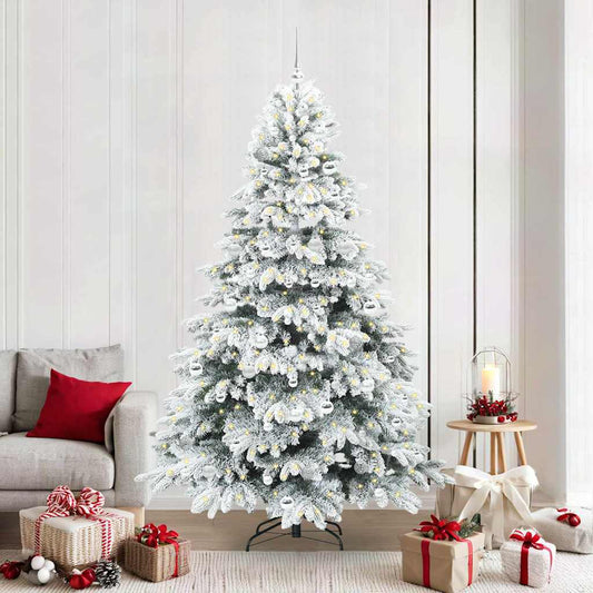Artificial Christmas Tree with 300 LEDs Green 210 cm PE and PVC