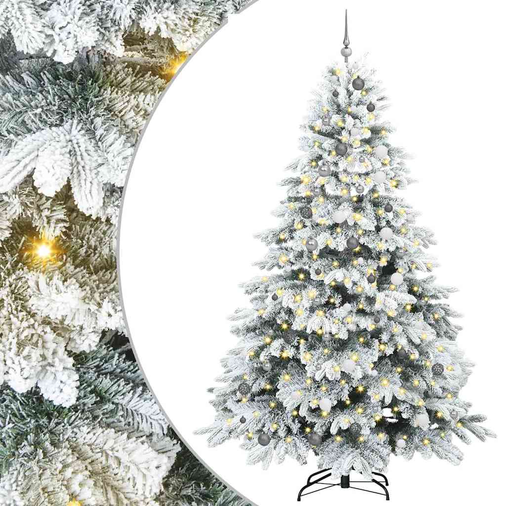 Artificial Christmas Tree with 300 LEDs Green 240 cm PE and PVC
