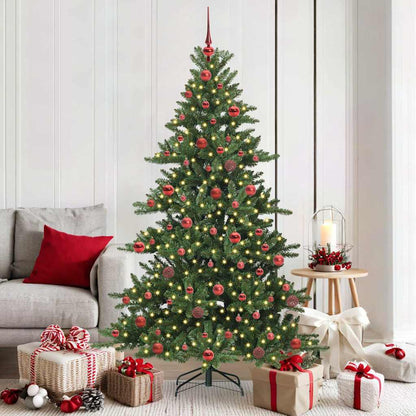 Artificial Hinged Christmas Tree with 300 LEDs 180 cm PVC