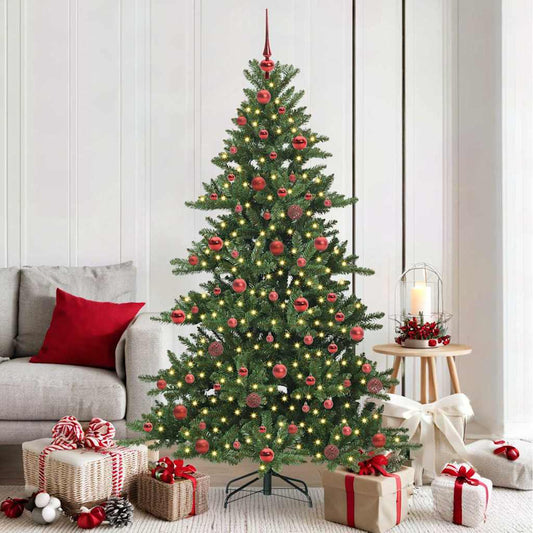 Artificial Hinged Christmas Tree with 300 LEDs 180 cm PVC