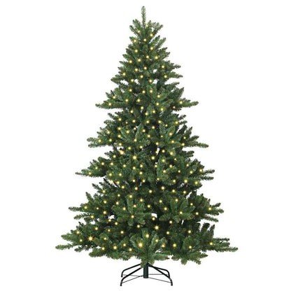 Artificial Hinged Christmas Tree with 300 LEDs 210 cm PVC