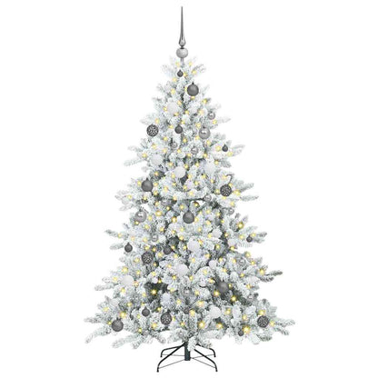 Artificial Hinged Christmas Tree with 300 LEDs 180 cm PVC