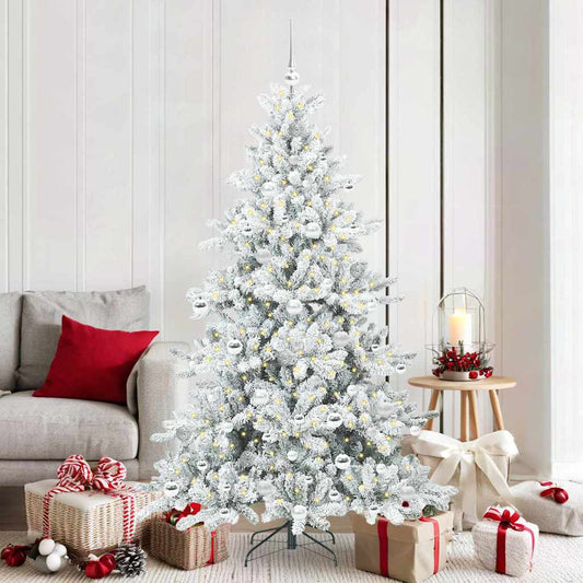 Artificial Hinged Christmas Tree with 300 LEDs 180 cm PVC