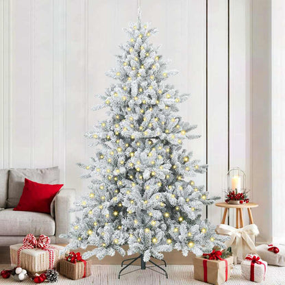 Artificial Hinged Christmas Tree with 300 LEDs 210 cm PVC