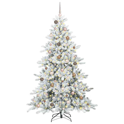 Artificial Hinged Christmas Tree with 300 LEDs 210 cm PVC