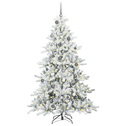 Artificial Hinged Christmas Tree with 300 LEDs 210 cm PVC