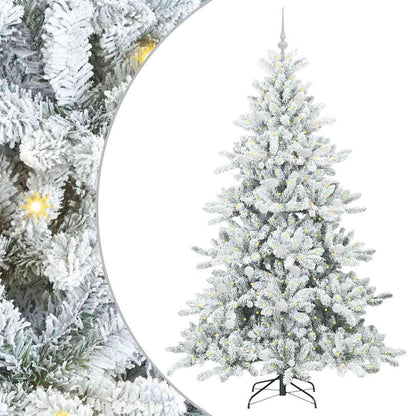 Artificial Hinged Christmas Tree with 300 LEDs 210 cm PVC