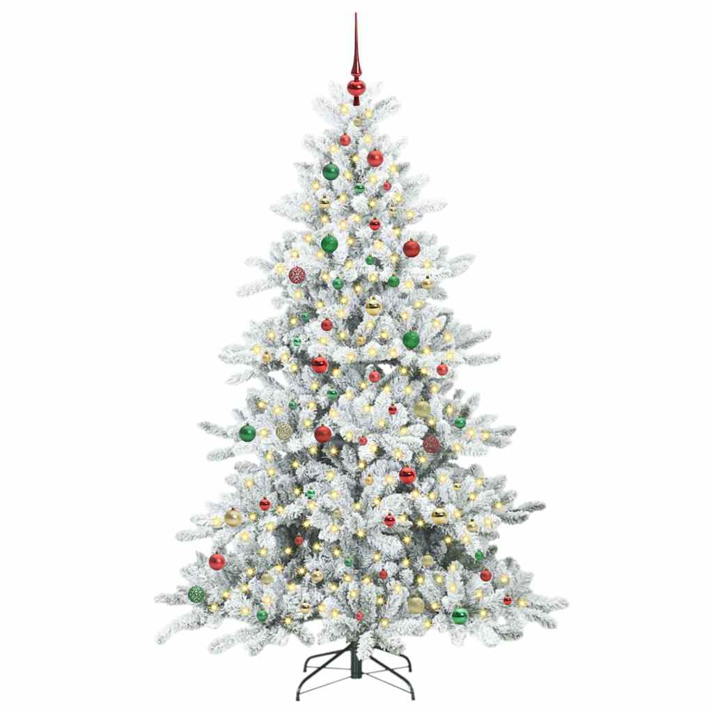 Artificial Hinged Christmas Tree with 300 LEDs 210 cm PVC