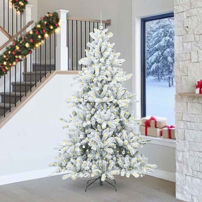 Artificial Hinged Christmas Tree with 300 LEDs 240 cm PVC