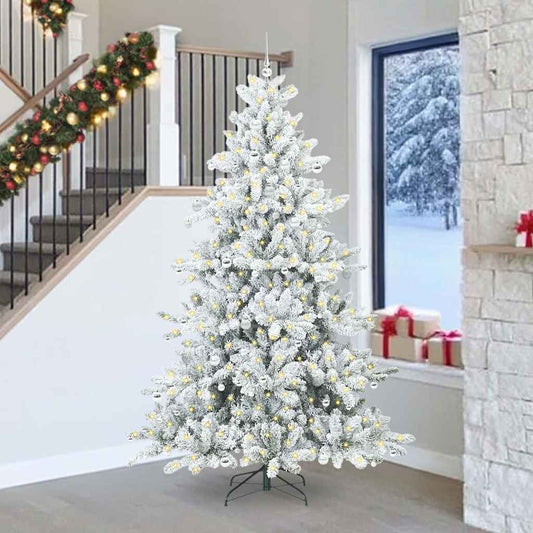 Artificial Hinged Christmas Tree with 300 LEDs 240 cm PVC