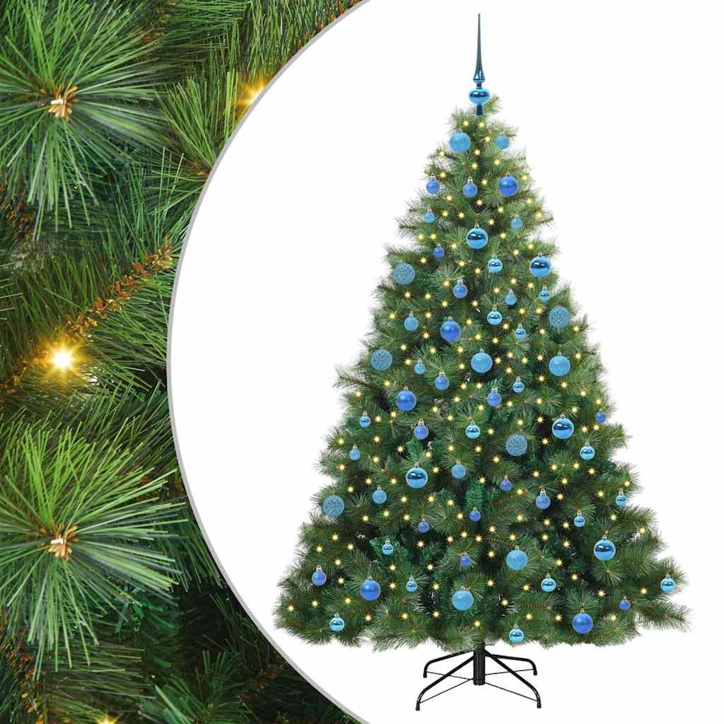 Artificial Christmas Tree with 300 LEDs Green 180 cm PE and PVC