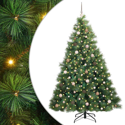 Artificial Christmas Tree with 300 LEDs Green 210 cm PE and PVC