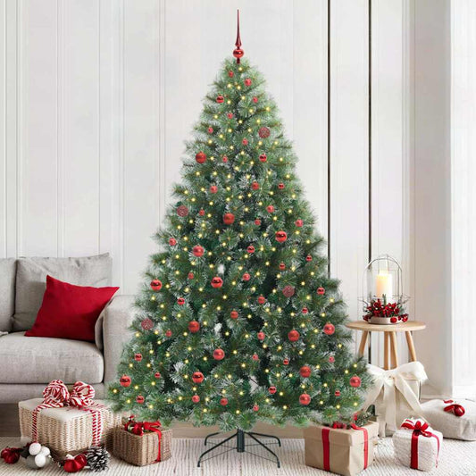Artificial Christmas Tree with 300 LEDs Green 210 cm PE and PVC