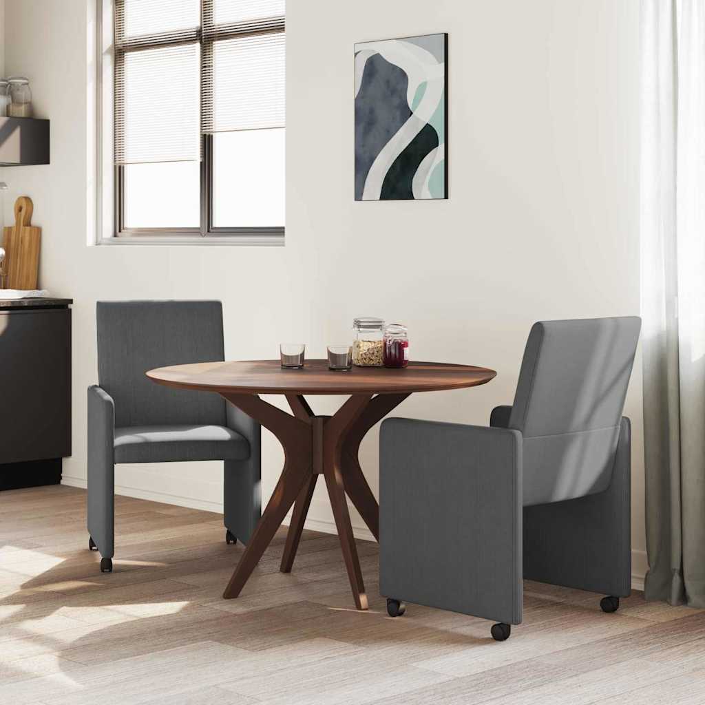Dining Chairs with Wheels 2 pcs Dark grey 57 x 66 x 94 cm