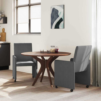 Dining Chairs with Wheels 2 pcs Dark grey 57 x 66 x 94 cm