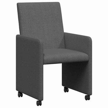 Dining Chairs with Wheels 2 pcs Dark grey 57 x 66 x 94 cm