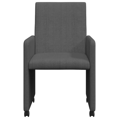 Dining Chairs with Wheels 2 pcs Dark grey 57 x 66 x 94 cm