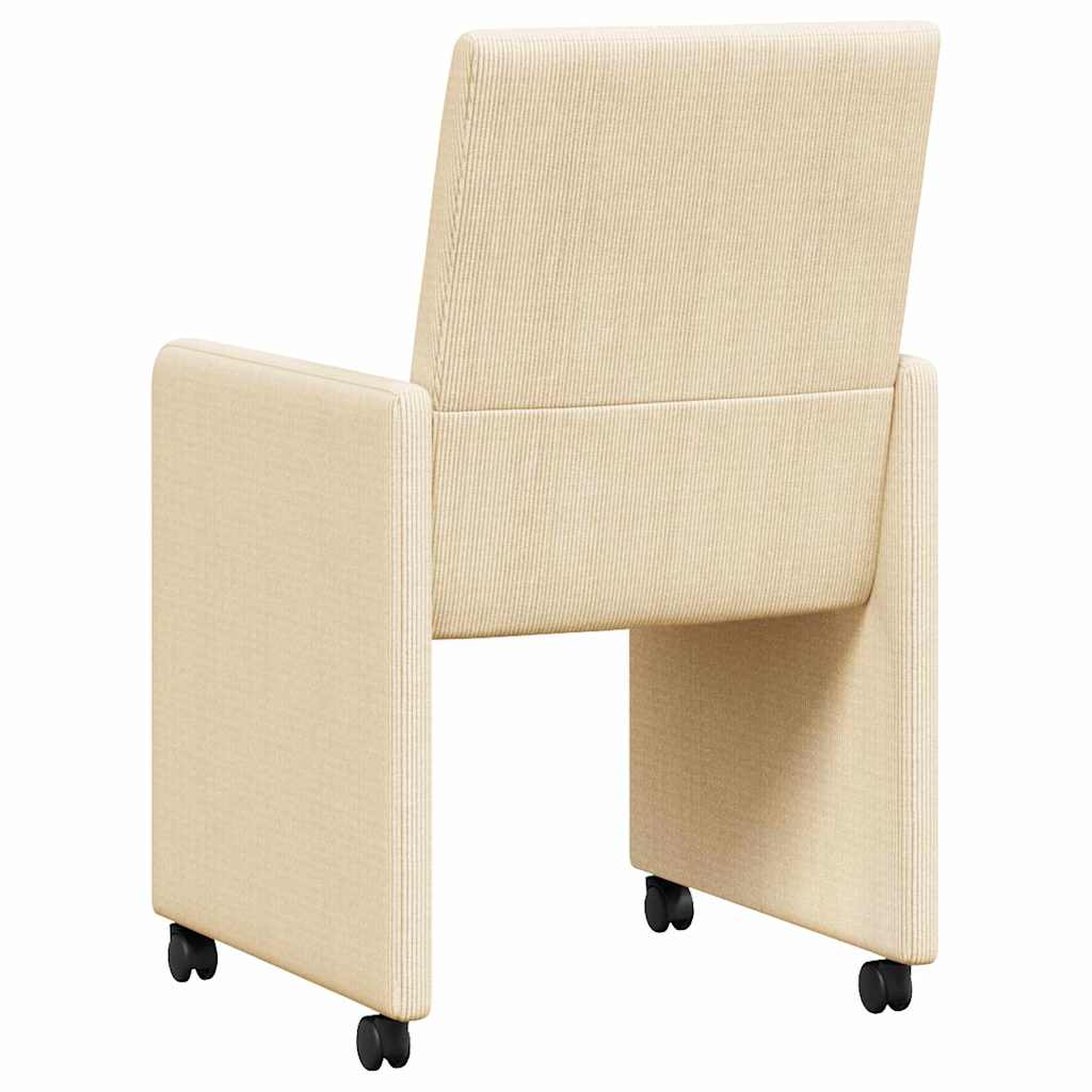 Dining Chairs with Wheels 2 pcs Cream 57 x 66 x 94 cm