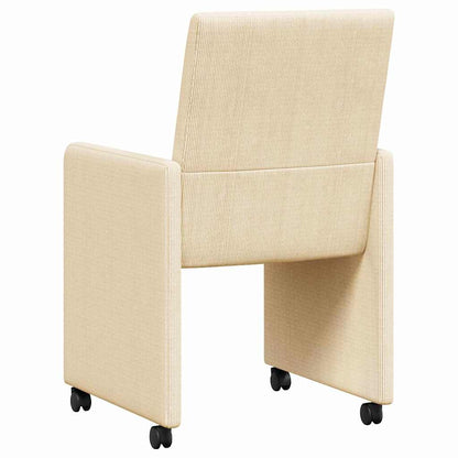 Dining Chairs with Wheels 2 pcs Cream 57 x 66 x 94 cm