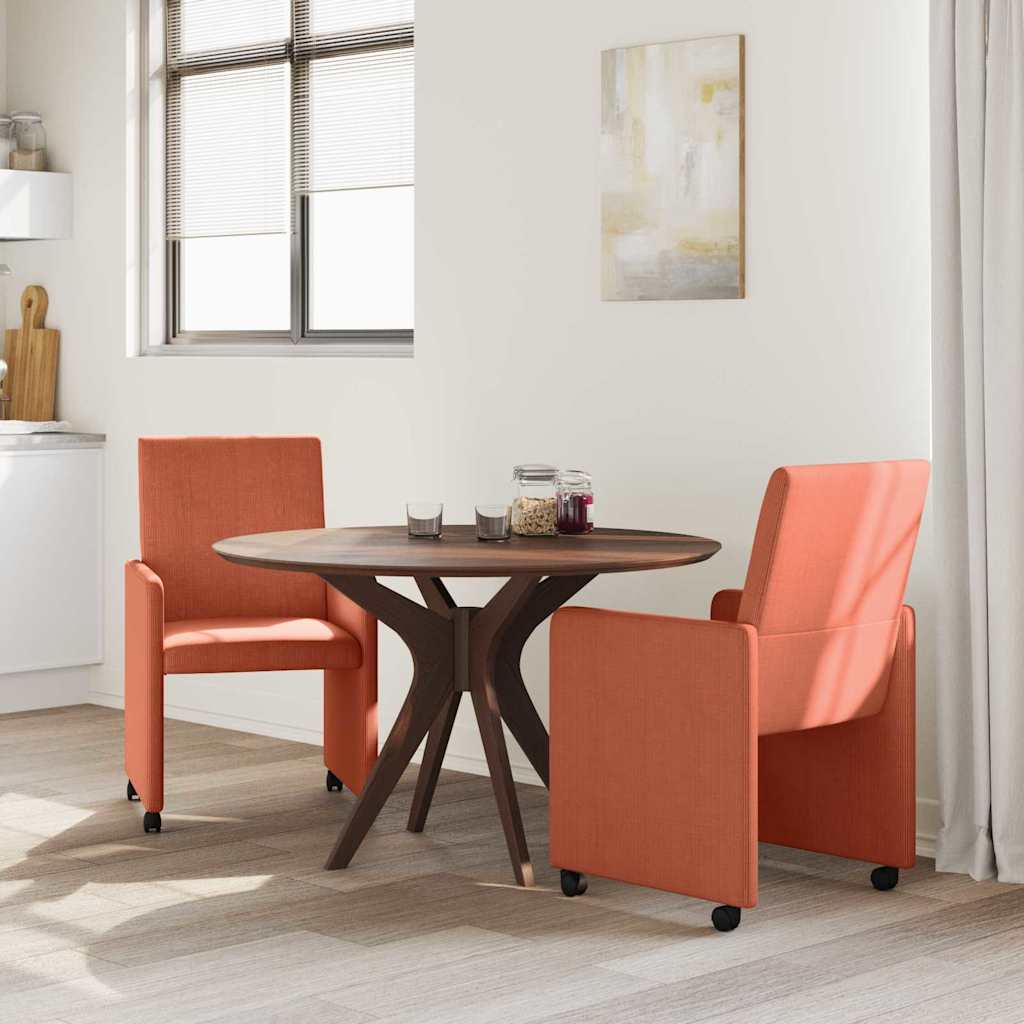 Dining Chairs with Wheels 2 pcs Red orange 57 x 66 x 94 cm