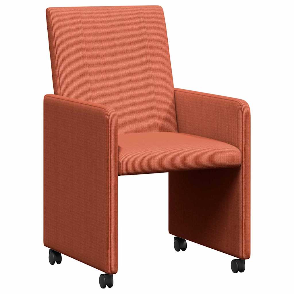 Dining Chairs with Wheels 2 pcs Red orange 57 x 66 x 94 cm