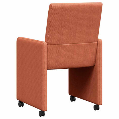 Dining Chairs with Wheels 2 pcs Red orange 57 x 66 x 94 cm