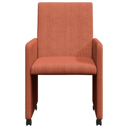 Dining Chairs with Wheels 2 pcs Red orange 57 x 66 x 94 cm