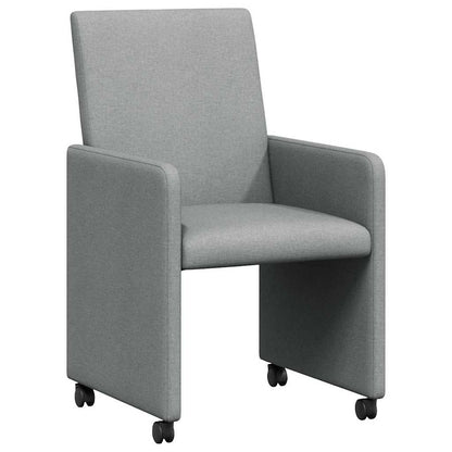 Dining Chairs with Wheels 2 pcs Light grey 57 x 66 x 94 cm