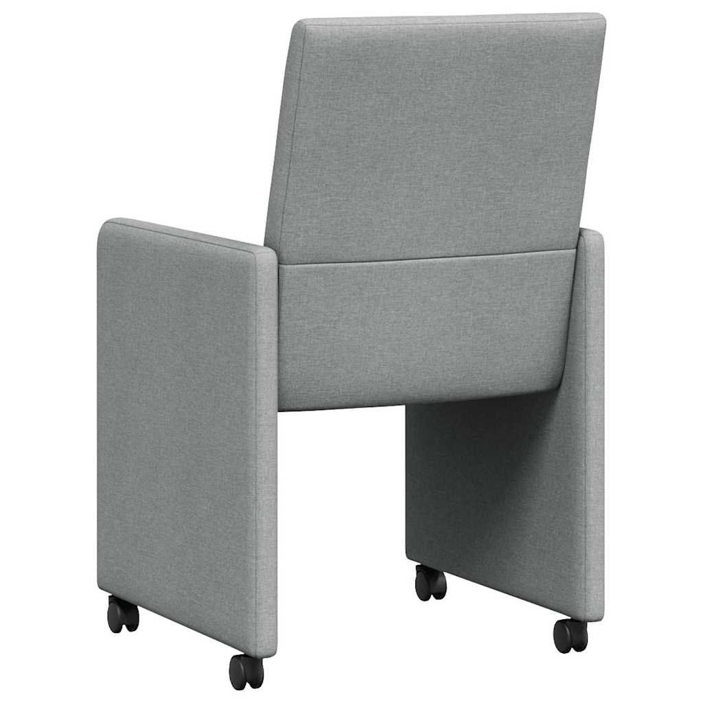 Dining Chairs with Wheels 2 pcs Light grey 57 x 66 x 94 cm