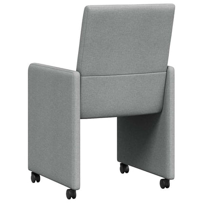 Dining Chairs with Wheels 2 pcs Light grey 57 x 66 x 94 cm