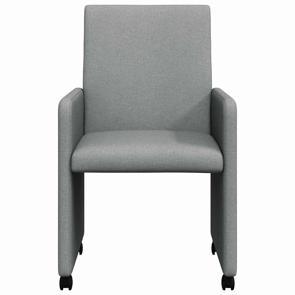 Dining Chairs with Wheels 2 pcs Light grey 57 x 66 x 94 cm
