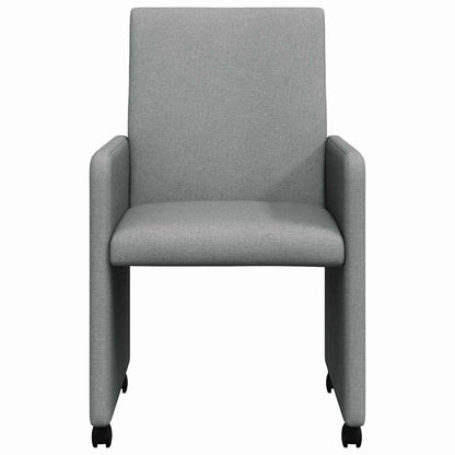 Dining Chairs with Wheels 2 pcs Light grey 57 x 66 x 94 cm