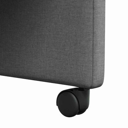 Dining Chairs with Wheel 2 pcs Dark grey 57 x 66 x 94 cm Fabric
