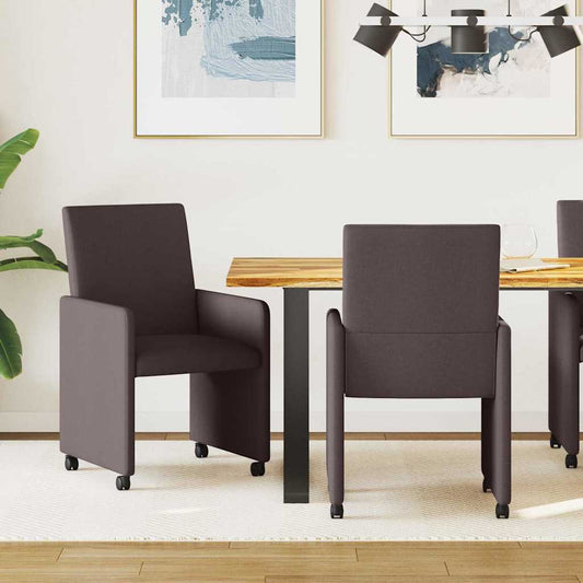 Dining Chairs 2 pcs Dark brown 57 x 66 x 94 cm Fabric