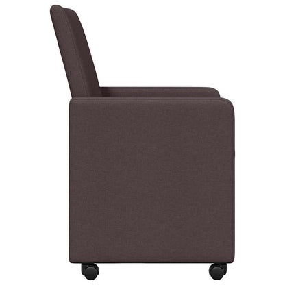 Dining Chairs 2 pcs Dark brown 57 x 66 x 94 cm Fabric