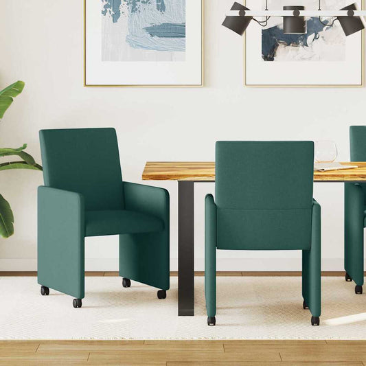 Dining Chairs 2 pcs Dark green 57 x 66 x 94 cm Fabric