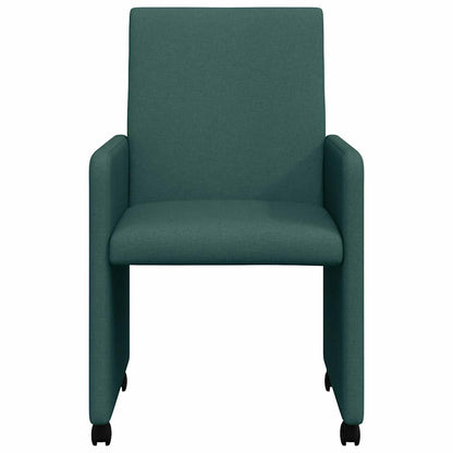 Dining Chairs 2 pcs Dark green 57 x 66 x 94 cm Fabric