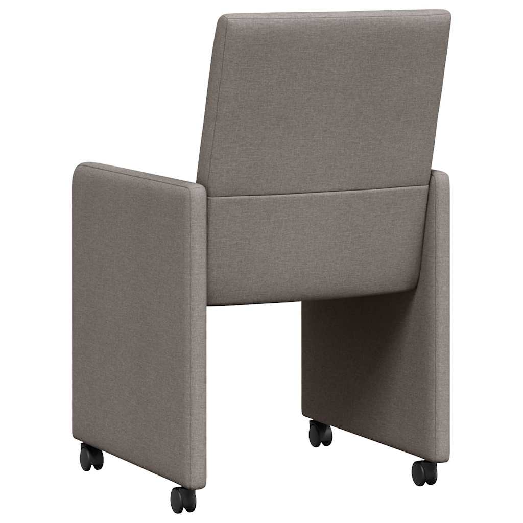 Dining Chairs with Wheels 2 pcs Taupe 57 x 66 x 94 cm Fabric