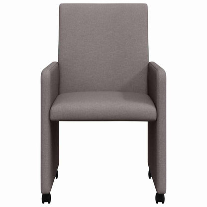 Dining Chairs with Wheels 2 pcs Taupe 57 x 66 x 94 cm Fabric