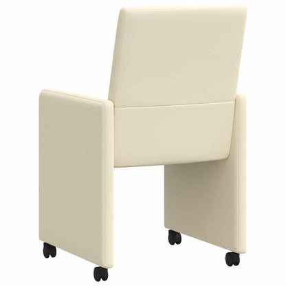 Dining Chairs with Wheels 2 pcs Cream 57 x 66 x 94 cm