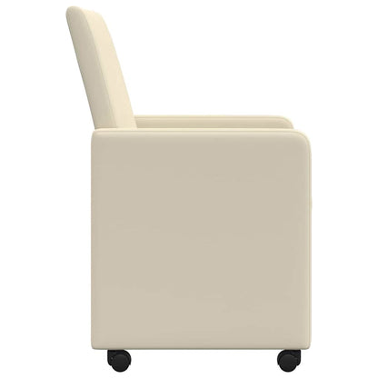 Dining Chairs with Wheels 2 pcs Cream 57 x 66 x 94 cm
