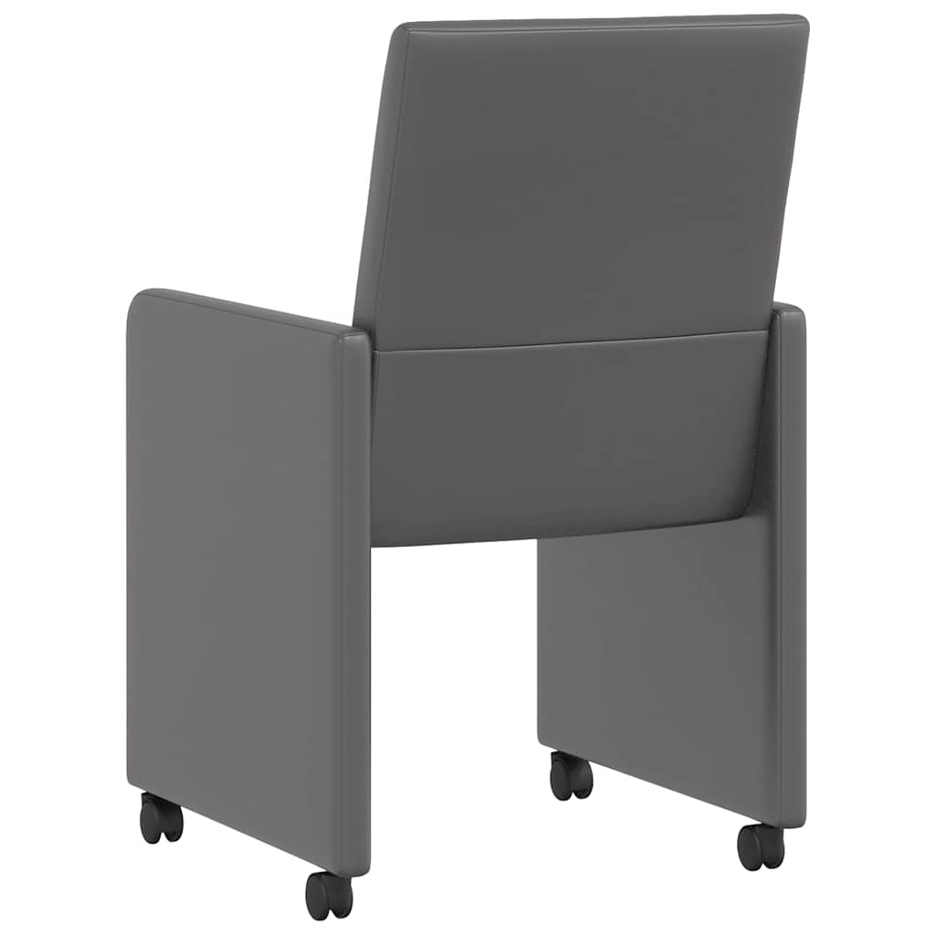 Dining Chairs with Wheels 2 pcs Grey 57 x 66 x 94 cm