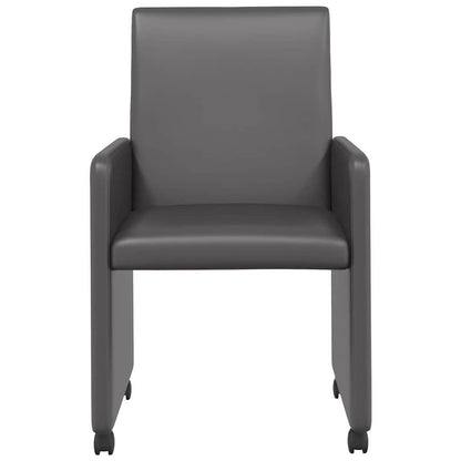 Dining Chairs with Wheels 2 pcs Grey 57 x 66 x 94 cm