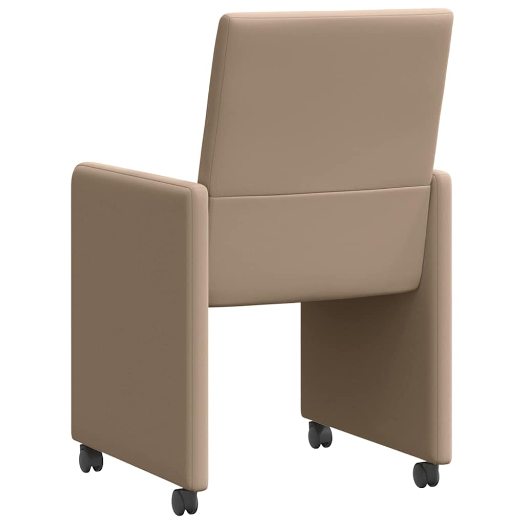 Dining Chairs with Wheels 2 pcs Cappuccino 57 x 66 x 94 cm
