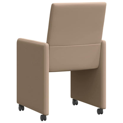 Dining Chairs with Wheels 2 pcs Cappuccino 57 x 66 x 94 cm