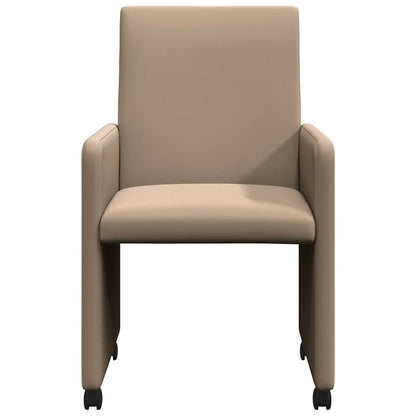 Dining Chairs with Wheels 2 pcs Cappuccino 57 x 66 x 94 cm