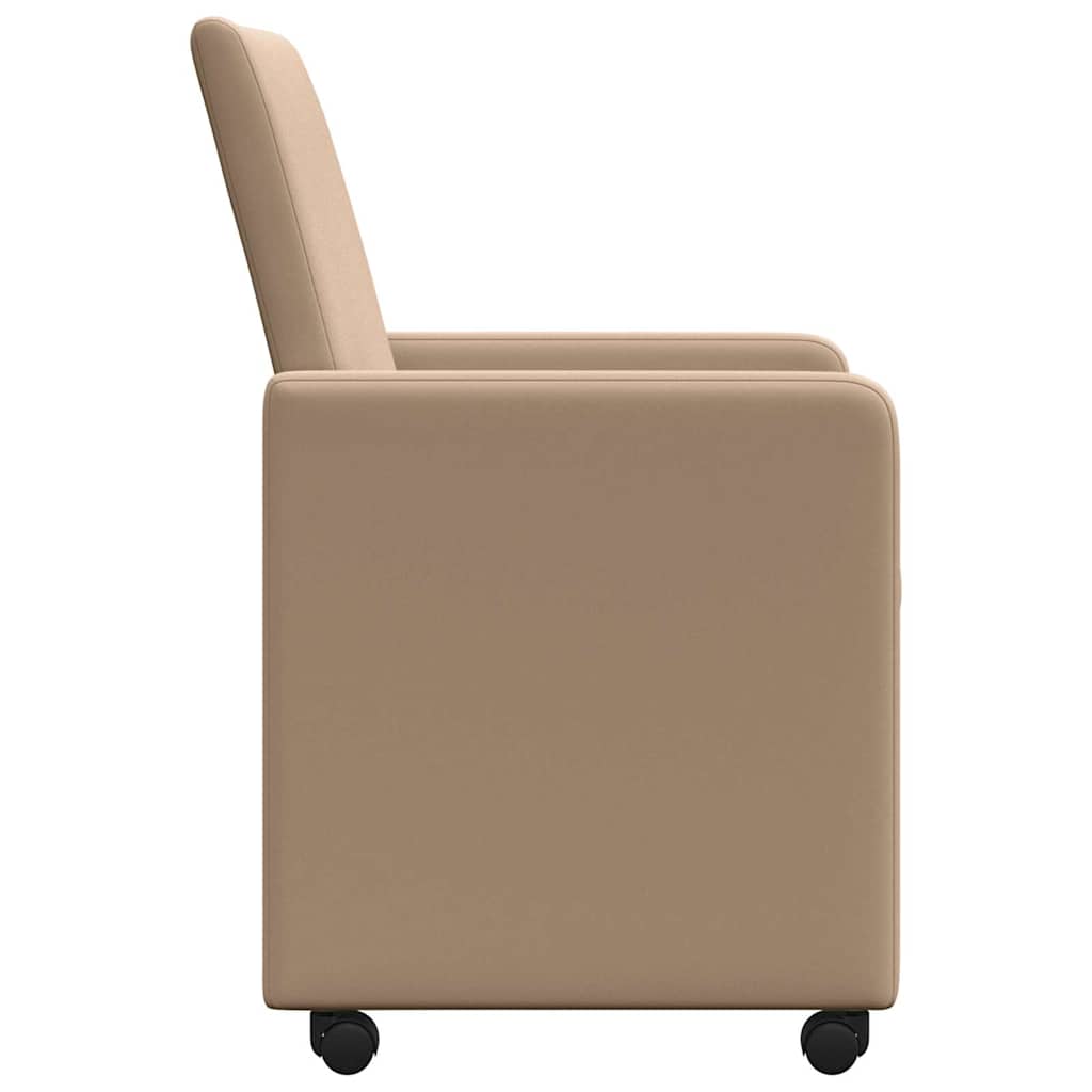 Dining Chairs with Wheels 2 pcs Cappuccino 57 x 66 x 94 cm